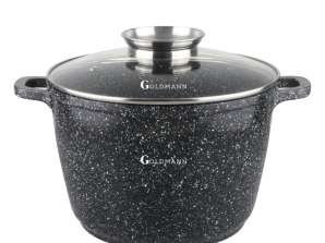 Cast aluminum pot, 28x20 cm, 10 liters, Goldmann, ceramic coating, heat-resistant lid