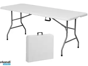 Table valise d’extérieur polyvalente 180 cm x 74 cm Métal et pvc avec boîte individuelle