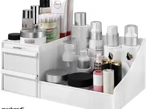 Drawer Type Cosmetic Storage Box Classification Desktop Skin Care Organizer Box(Color:White)