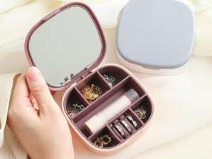 Portable Jewelry Box With Mirror Jewelry Case Fashion Travel Jewelry Organizer For Girl Women Display