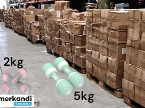 MIX PALLETS of Gruper Adjustable Dumbbells Set 2kg x 2 pcs & 5kg x 2pcs, One Pair of Solid Steel Hand Weights Set