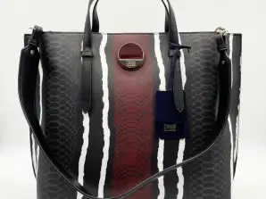 Cavalli Class Handbag Pantera Eco Leather C83PWCRY0052B02 Black/Red