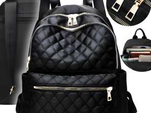 LIGHTWEIGHT Women's Backpack Quilted WATERPROOF Stylish Comfortable Urban Gold Plating B3LL4