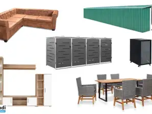 Pakke med 364 møbler og basarartikler - uprøvet kvalitet hos Vida XL