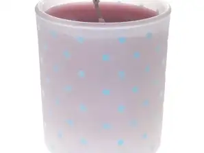Scented candle in frosted glass with dots 56x65 mm 01925