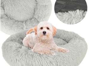 Ліжко для собаки подушка плюшевий килимок диван манеж 60см сірий