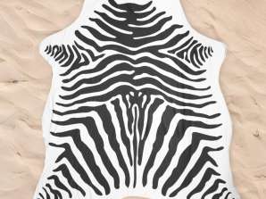 Siyah/beyaz zebra baskılı plaj havlusu 150x146cm