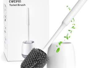Amazon Product: Toilet Brush, Silicone Toilet Brush, EWEIMA Toilet Brush with Quick-Drying Holders, Soft