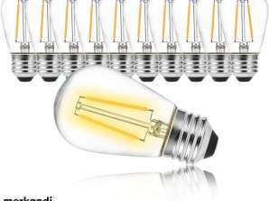 Amazon Product: LED Filament Light Bulb E27,2W (equivalent to 150W) 2200K Warm light Vintage Style, Not Dimmable, Pack of 10 pieces