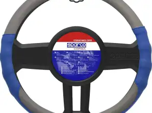 SPARCO Steering Wheel Cover Grey / Blue , PU *NEW* Tuning Design Universal 38x38x4cm