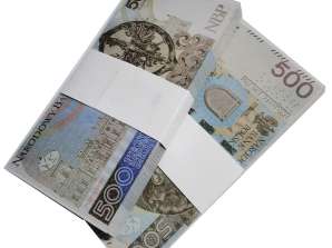 Bankovky pro učení a hraní - 500 PLN, 500 PLN, 500 PLN, Peníze, Padělané peníze, Falešné zlato, Rekvizitní peníze, Falešné peníze, Falešné bankovky, falešné