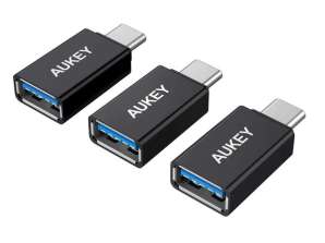 USB 3.0 A to C Adapter 3-Pack Connects USB-A devices (flash drives, keyboards, mice) to USB-C devices