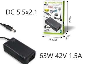5.5x2.1 Зарядно устройство за батерии за скутери 42V 1.5A Подходящо, зарядно устройство за батерии за велосипеди