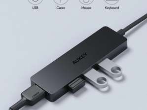 Aukey CB-H39 Concentrador USB-A de 4 puertos Divisor USB Divisor de enchufe múltiple Cable de 1 m