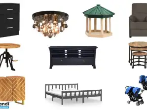 Lot of 838 units of various untested products, furniture, DIY, textiles, household appliances, toys,