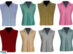 WOMEN'S T-SHIRTS BLOUSES COTTON TOPS WITH COLLAR TANK TOPS