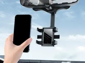 Phone holder at Rearview mirror, adjustable for any phone