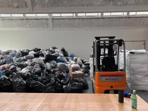 Untouched used clothes and shoes collected in Switzerland