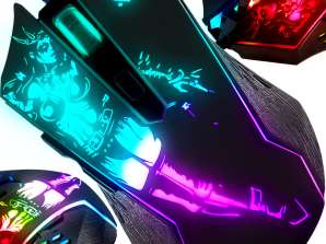 ERŐTELJES játékhoz tervezett egér Játékhoz tervezett egér LÉZER Vezetékes LED RGB 3200 dpi BM-110