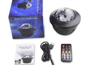Multicolored star projector lamp with remote control and speaker