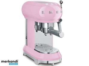 Machine à expresso Smeg avec porte-filtre Style Cadillac rose ECF01PKEU des années 50