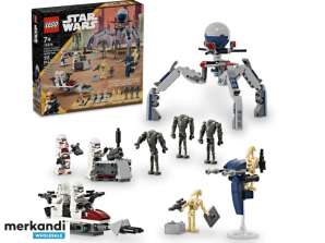 LEGO Star Wars klonu trooperis un kaujas droīdu kaujas komplekts 75372