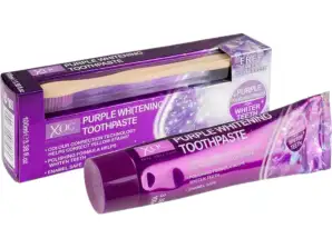 XOC Избелваща лилава паста за зъби + Бамбукова четка за зъби 100ml
