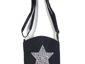 Various colours crossbody bags with glitter star