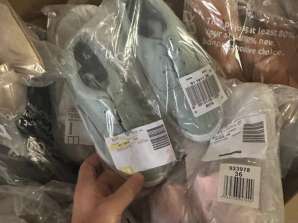 €4 per pair in a versatile shoe mix with different sizes and elements such as mix cardboard, A merchandise, clearance pallet, women's shoes,