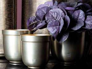 Champagne colour PTMD flower pots/wine coolers