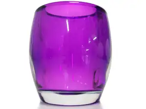Фиолетовые стеклянные овальные подсвечники / подсвечники Bolsius
