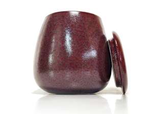 Burgundy D&M ceramic flower pots Allure with lid