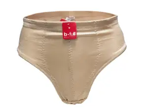 Underwear - Silky corrective beige B-Full thongs with high waist