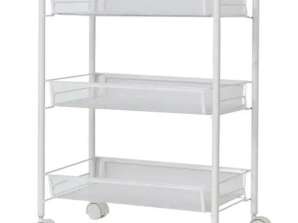 AG952A MOBILE KITCHEN SHELVING UNIT WHITE