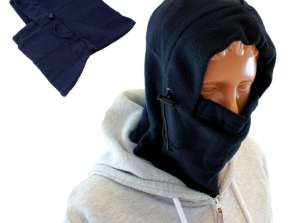 BQ42A MASQUE POLAIRE CAGOULE 3EN1 BLEU