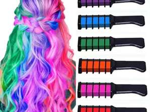 HAIR COMB HIGHLIGHTS CHALK FOR COLORING 6 COLORS