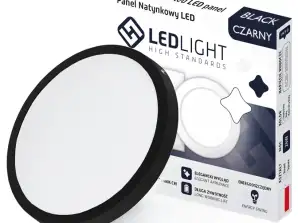 LED PLAFOND PANEL NICHT BLINKEND AUFPUTZ CCD SCHWARZ NEUTRAL 24W