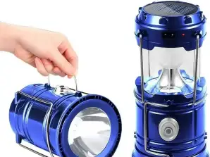 SOLAR CAMPING LAMP RECHARGEABLE CAMPING TOURIST 2IN1