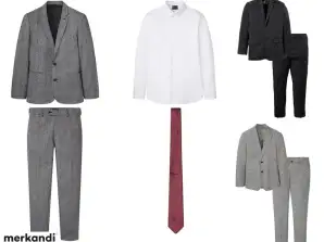 Pánske obleky Sada oblekov 2 sady 4 sakových nohavíc košeľa kravata zmes