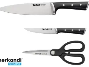 Tefal ICE FORCE Set of 3 Chef's Knives 20 cm Utility Knife 11 cm Kitchen Scissors