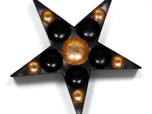 Home decor - Senza black/gold Senza star tealightholders