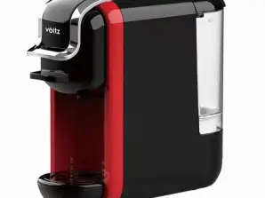 Machine à expresso pour café moulu et capsules 8en1 Oliver Voltz OV51171B5, 1450W, 19 bar, Noir/Rouge