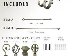 Ensembles de tringles à rideaux Surplus de stock excédentaires