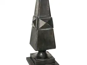 Elegant Black PTMD Tower Statues for Home Decoration - Metal Sculptures