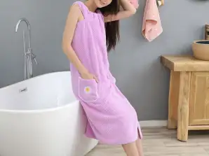Supermykt badehåndkle og kjole samtidig, lilla