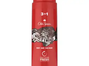 Old Spice Wolfthorn sprchový gél a šampón pre mužov 250 ml, čistiaci prostriedok na ochlpenie na telo 3 v 1, dlhotrvajúci svieži
