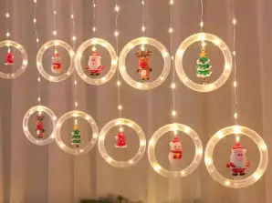 Santy - Luces de cadena de Papá Noel- Luces de Navidad, luces navideñas, luces festivas