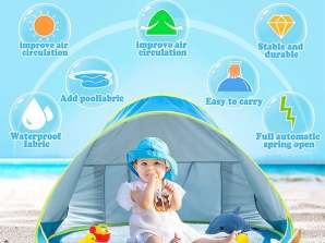 Poptent - Tenda de praia portátil para bebés- Tenda de bebé pop-up, Abrigo solar para bebés de viagem, Dossel de praia dobrável para bebés