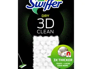 Swiffer Golvmopp 3D Clean Dry Golvservetter Refill 14 stycken