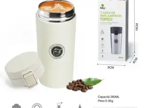 White 380ml Double Stainless Steel 304 Coffee Mug Leak-Proof Thermos Mug Travel Thermal Cup Thermosmug